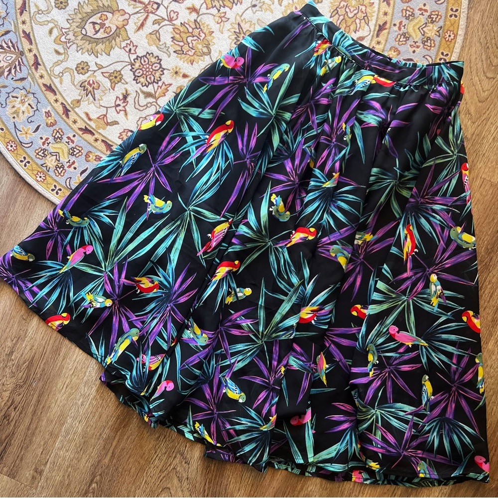 Tatyana Retro Parrot Print Skirt